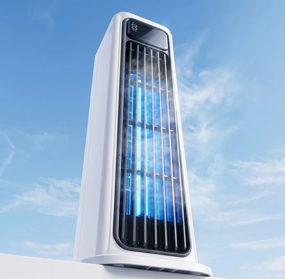 AirZuma — bladeless portable cooler in use